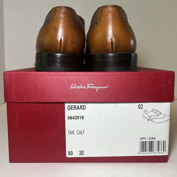 Salvatore Ferragamo Gerard Studio Edition Tan Calf size 8 Original Box - Picture 8 of 8